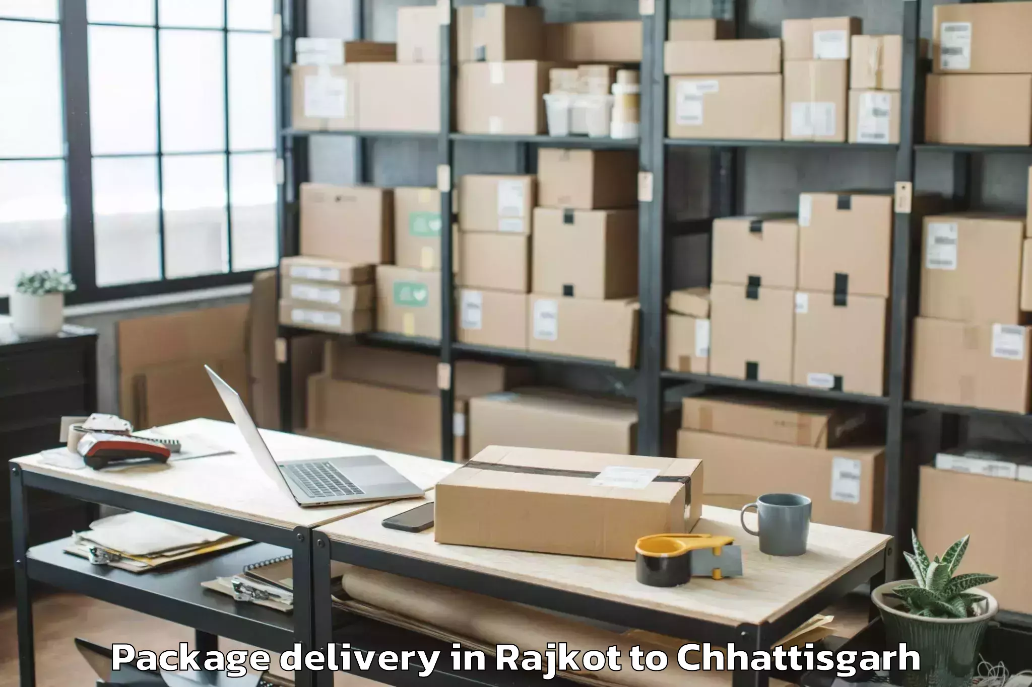 Professional Rajkot to Icfai University Raipur Durg Package Delivery